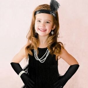 Flapper 20's Child Dress Halloween Costume 6 Pcs. Size 7-9